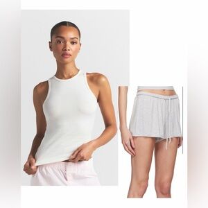 NWT SIMKS LOUNGE SET | SKIMS SLEEP SHORT & COTTON POPLIN SLEEP TANK